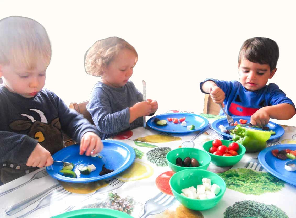 Children enjoying a mealtime at Montys Nursery